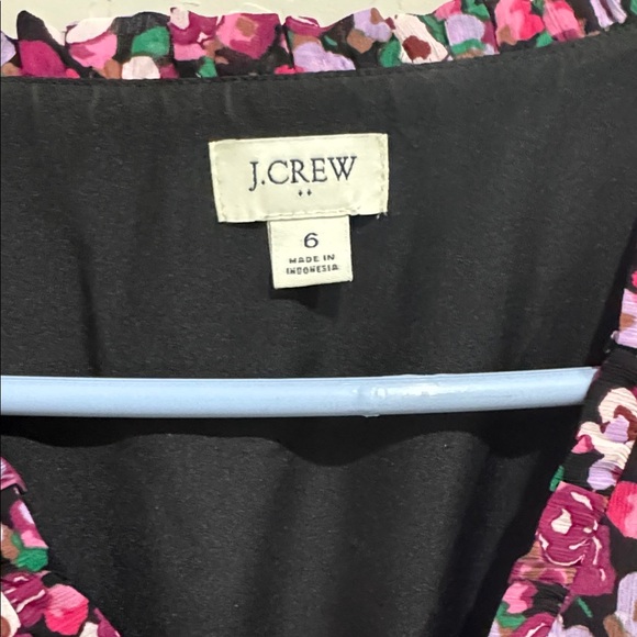 J. Crew Black and Pink Floral midi Dress - Picture 4 of 6